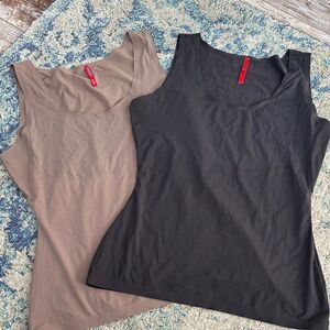 SPANX Shapewear Black and Tan Tank Tops size XL
